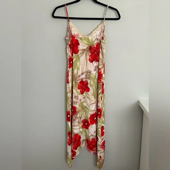 Vintage Sirens Floral Slip Dress with Pink and Green Accents - Picture 8 of 10